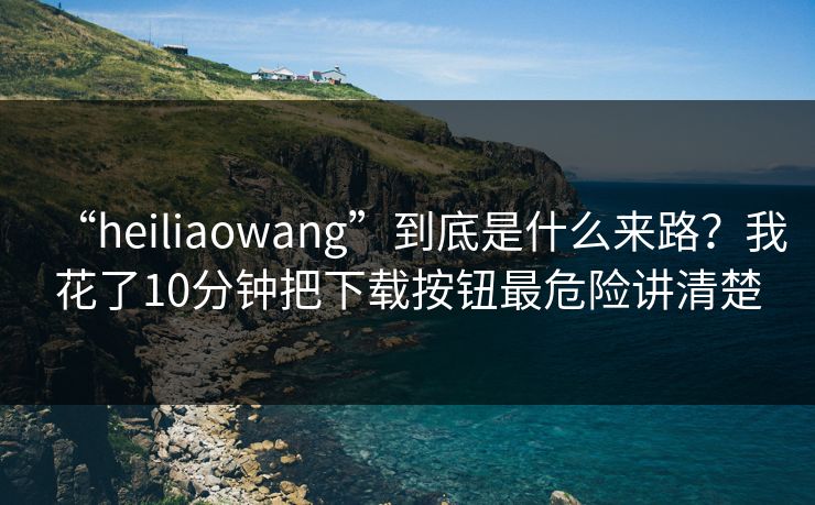 “heiliaowang”到底是什么来路？我花了10分钟把下载按钮最危险讲清楚